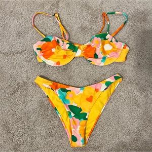 Yellow Floral print princess polly bikini